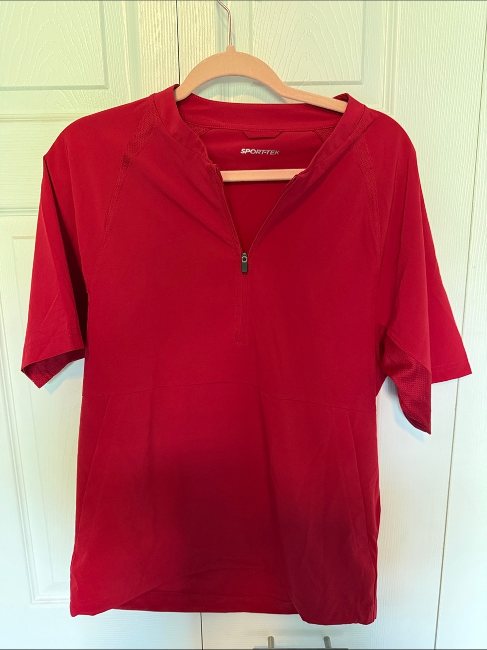 Sport-Tek Red Short Sleeve Half-Zip Performance Shirt